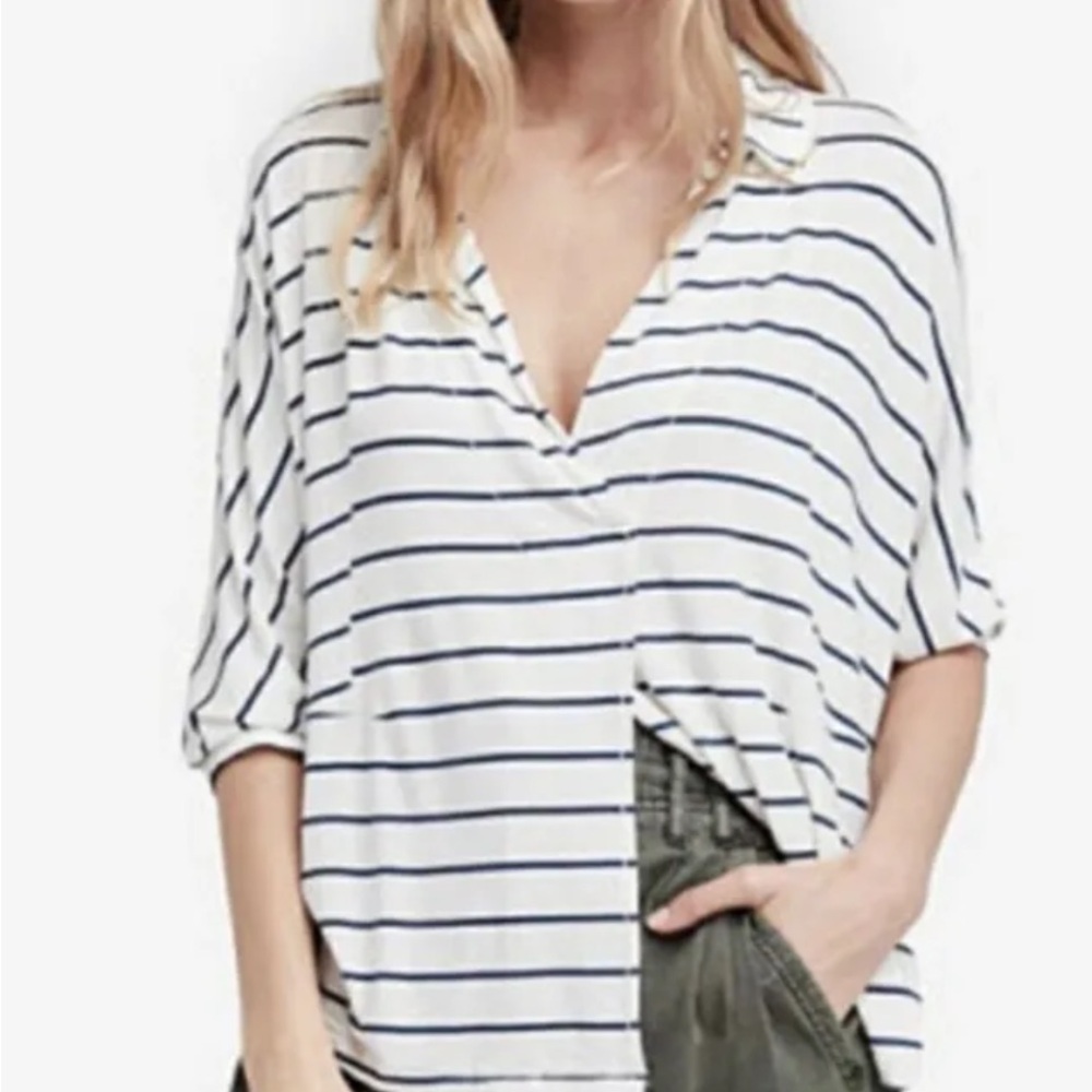 Free People We the Free Can’t Fool Me oversized Top Shirt blouse size M